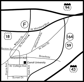 Map to Carroll University